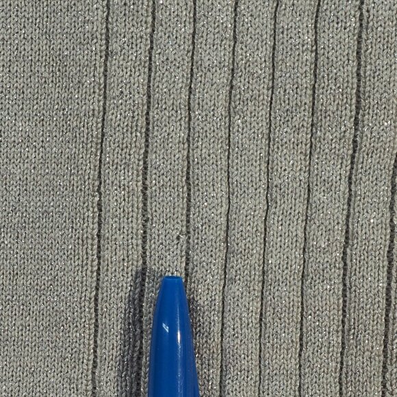 Vintage Arlando Sweater Womens Extra Large Silver Gray Mock Sparkle Shiny Crop - Picture 5 of 12